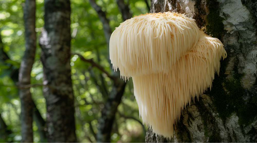 Lion's mane mushroom, brain-boosting supplement for energy, focus, and mood enhancement