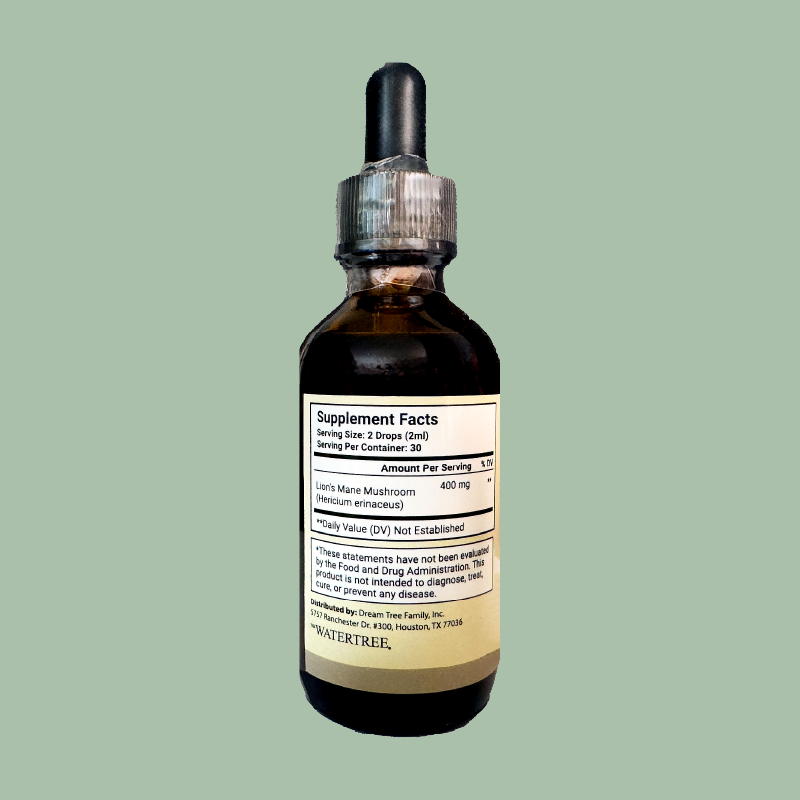 Lion's mane mushroom extract drops, supplement facts