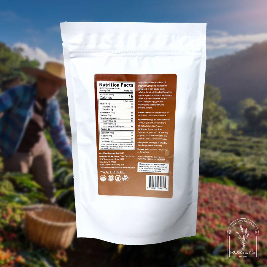 Mushroom Coffee by Dream Tree Family in Houston, Texas - Mexican Instant Coffee